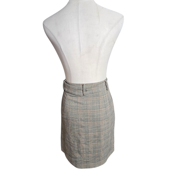 Vika Adamskaya Plaid Belted Office Siren Women's Mini Skirt - Picture 4 of 7